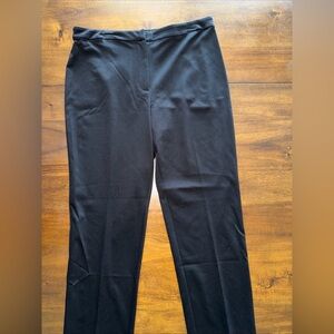 Susan Graver QVC Black Every Day Straight Leg Pants Flat Front Black Size 14